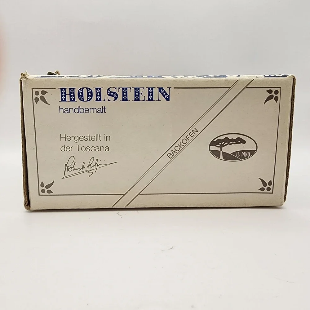 Vintage Holstein Ceramic Bundt Pan Hand Painted Germany Cottagecore